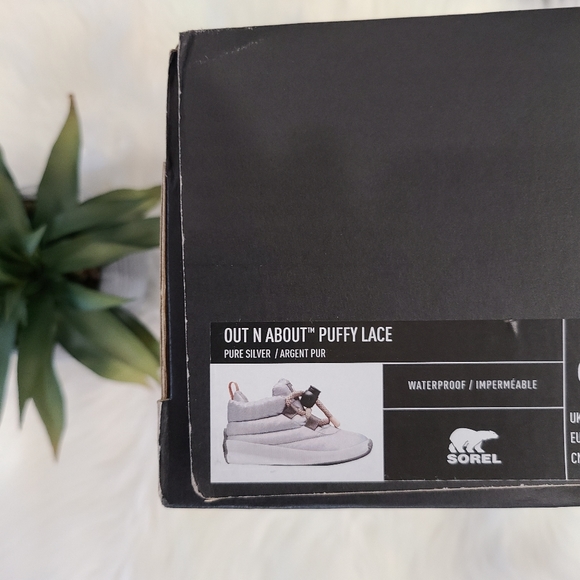 SOREL Out ‘N About Puffy Lace Boot Silver NEW - Picture 10 of 10